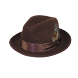Men Bruno Capelo Hat Australian Wool soft Crushable Fedora Giovani Un101 Brown