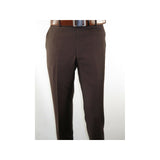 Mantoni Mens Flat Front Pants All Wool Super 140's Classic Fit 40901 brown new