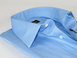 Men Mondego 100% Soft Cotton Dress Business Classic shirt B500 Blue Herringbone