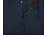 Men Flat Front Suit Separate Pants Slim Fit Soft light Weight Slacks 201-19 Navy