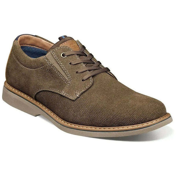 Nunn Bush Otto Plain Toe Oxford Walking Shoes Suede Lightweight Mocha 84962-216