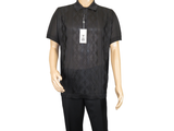 Mens Polo Shirt Slinky Sheer Short Sleeves Soft Touch by Stacy Adams 57007 black