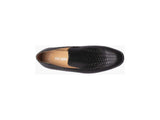 Stacy Adams Wilton Plain Toe Slip On Patterned Leather Black 25587-001