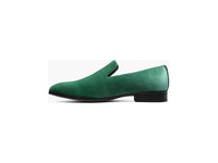 Stacy Adams Savion Plain Toe Velour Slip On Party Shoes Emerald 25613-312