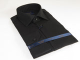 Mens 100% Cotton Shirt From Turkey Manschett by Quesste Slim Fit 4029-14 Black