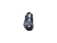 Stacy Adams Karcher Plain Toe Monk Strap Shoes Leather Navy 25590-410