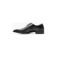 Stacy Adams Trubiano Moc Toe Oxford  Crocodile Leather Shoes Black 25631-001