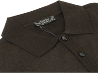 Mens PRINCELY Soft Merinos Wool Sweater Knits Lightweight Polo 1011-40 Brown