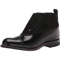 Stacy Adams Madison Side Zip Demi Boot Suede Leather 00083-001 Black Spats.