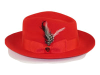 Mens Bruno Capelo Hat Australian Wool Fedora Teardrop Crown Fabio Red FB225 new