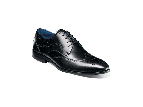 Stacy Adams Brayden Wingtip Oxford Shoes Smooth Leather Black 25635-001