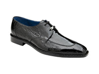 Belvedere Men's Shoes Bolero Genuine Ostrich Leg and Ostrich Quill Black R43