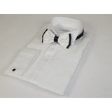 Mens CEREMONIA Tuxedo Formal Shirt 100% Cotton Turkey Slim Fit #stn 13 jkp White