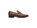 Stacy Adams Wilton Plain Toe Slip On Patterned Leather Dress Shoes Tan 25587-240