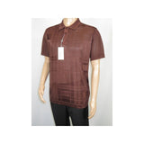 Mens Polo Shirt Slinky Sheer Short Sleeves Soft Touch Stacy Adams 57006 Brown