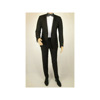 Men 2pc Tuxedo Formal Suit From Turkey WESSI J.VALINTIN Extra Slim 92-10 Black