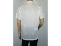 Mens Polo Shirt Slinky Sheer Short Sleeves Soft Touch by Stacy Adams 57007 White