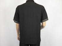 Men Silversilk 2pc walking leisure Matching Suit Italian woven knits 51017 Black