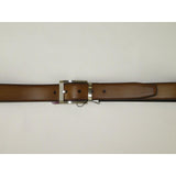 Mens VALENTINI Textured Leather Belt Pin Buckle Reversible sw68 Tan greenish