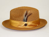 Men's Summer Spring Braid Straw style Hat by BRUNO CAPELO JULIAN JU924 Gold