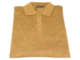 Mens PRINCELY Soft Merinos Wool Sweater Knits Lightweight Polo 1011-40 Cognac