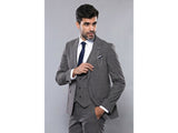 Men 3pc European Suit WESSI by J.VALINTIN Extra Slim Fit JV35 gray Window Pane