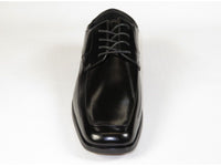 Mens GIORGIO VENTURI All Purpose Leather Dress Shoes Square toe Lace 4941 Black