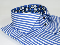 Men Dress Shirts AXXESS Turkey 100% Soft Egyptian Cotton 223-17 Blue Stripe