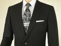 Men's RENOIR Classic Blazer Jacket 100% Wool Single breasted Notch 509-1 Black