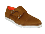 Men Tayno Dressy Casual Soft Suede Comfortable Double Buckle #Freshman Camel