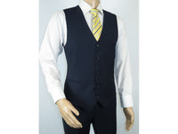 Men Suit BERLUSCONI Turkey 100% Italian Wool Super 180's Vested #Ber17 Navy Blue