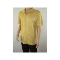 Mens Stacy Adams Italian Style Knit Woven Shirt Short Sleeves 3128 Honey Beige