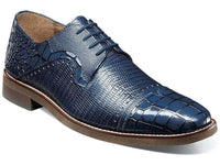 Men's Stacy Adams Esposito Cap Toe Oxford Shoes Animal Print Blue 25538-400