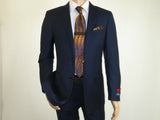 Men MANTONI Suit 100% Wool Classic Pinstripe 2 Button Regular Fit M87184-2 Navy
