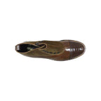 00083-209 Stacy Adams Madison Side Zip Brown Demi Boot Suede Leather Brown