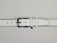 Men Genuine Leather Belt PIERO ROSSI Turkey Soft Grain Hand Stitch 301 White