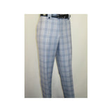 Men Apollo King 3pc Suit Window Pane Plaid 100% Soft Wool Super 150 #985-12 Blue