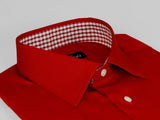 Men Mondego  Stretch Cotton Blend Dress Classic shirt Long Sleeves A2800 Red New