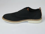 Mens LA MILANO Comfort Shoes lace up Mesh Cloth Memory Foam A11874 Black Wingtip