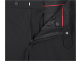 Men RENOIR suit Solid Two Button Business, Formal Slim Fit 2110-1 Black Stretchy