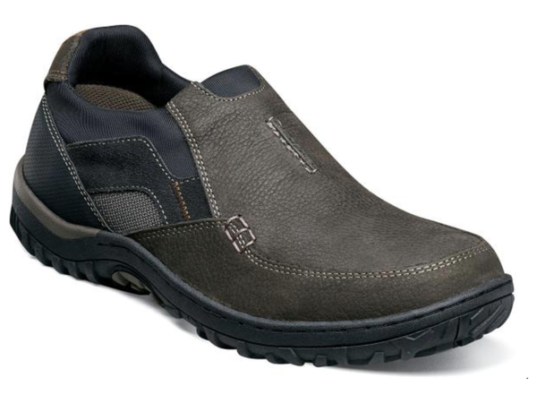 Nunn Bush Quest Moc Toe Slip On Walking Shoes Charcoal 84827-013