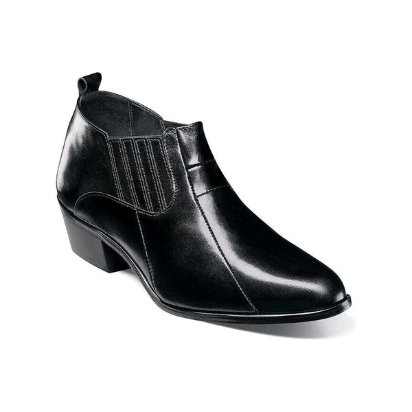 25667-001 Stacy Adams Sotaro Cuban Heel Boot Soft Leather Dancing Shoes Black