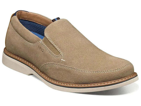 Nunn Bush Otto Moc Toe Slip On Walking Shoes Leather Stone 84963-275