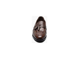 Stacy Adams Santana II Moc Toe Tassel Slip On Shoe Animal Print Cognac 25574-221