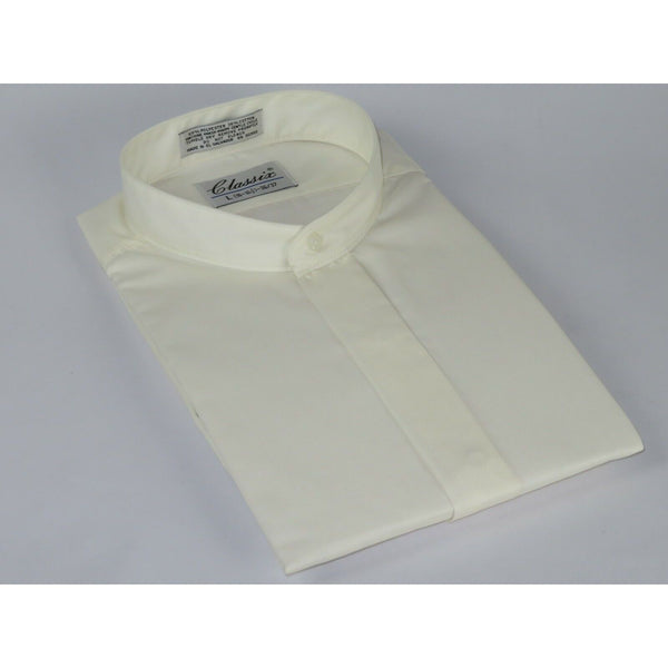 Men Formal pastor shirt Classix Banded Collar less Hidden Button Front M08 Ivory