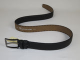 Men Genuine Leather Belt PIERO ROSSI Turkey Full Grain Hand Stitch 301 Black