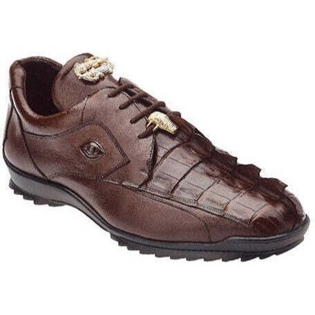 Mens Belvedere Vasco Hornback Crocodile Sneaker Shoes Brown  336122