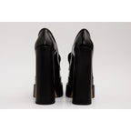 The Latino Black Leather Platform Heel Pump Women Shoe Final Sale!