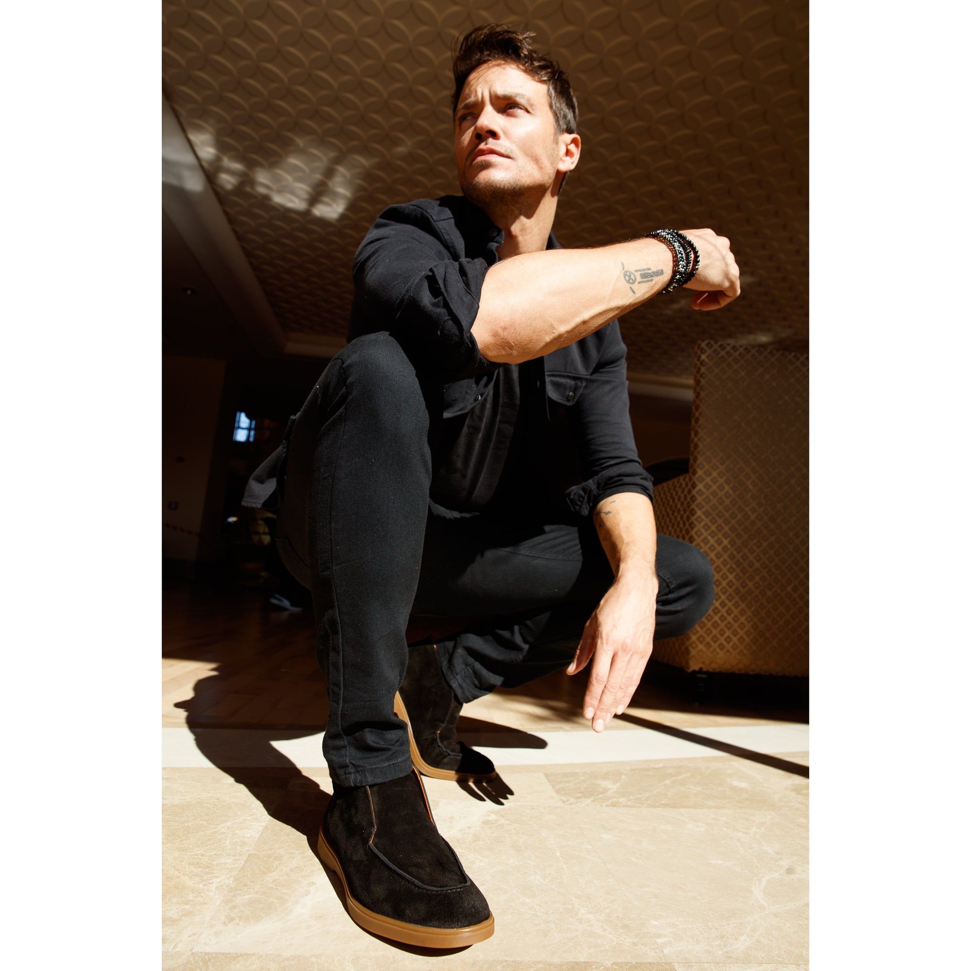 The Belek Black Open Walk Suede Leather Men Boot Final Sale!