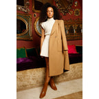 The Bukres Tan Leather Block Heel Mid Calf Women Boot